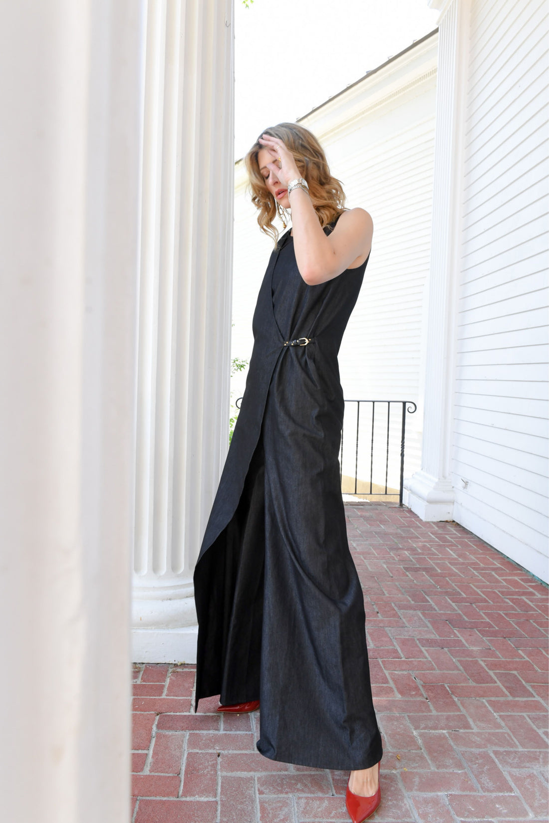 Carbon Black Wrap Jumpsuit