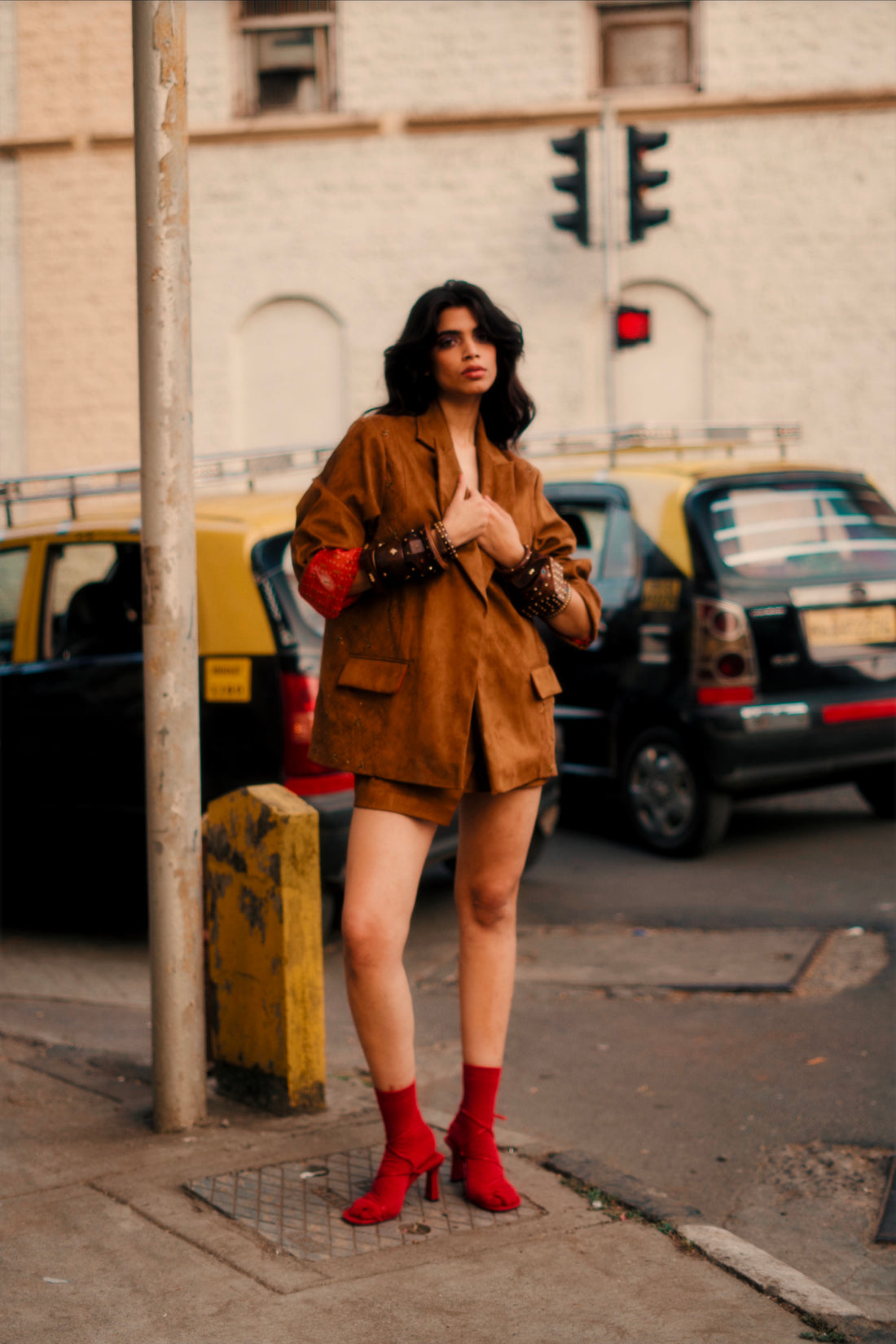 Tanned Oversized Statement Blazer