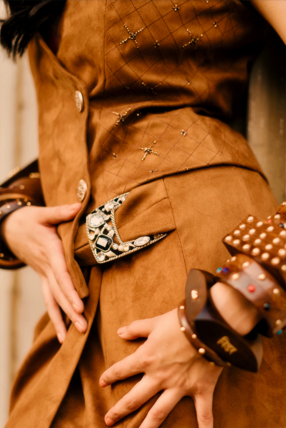 Tan Suede Mini Skirt