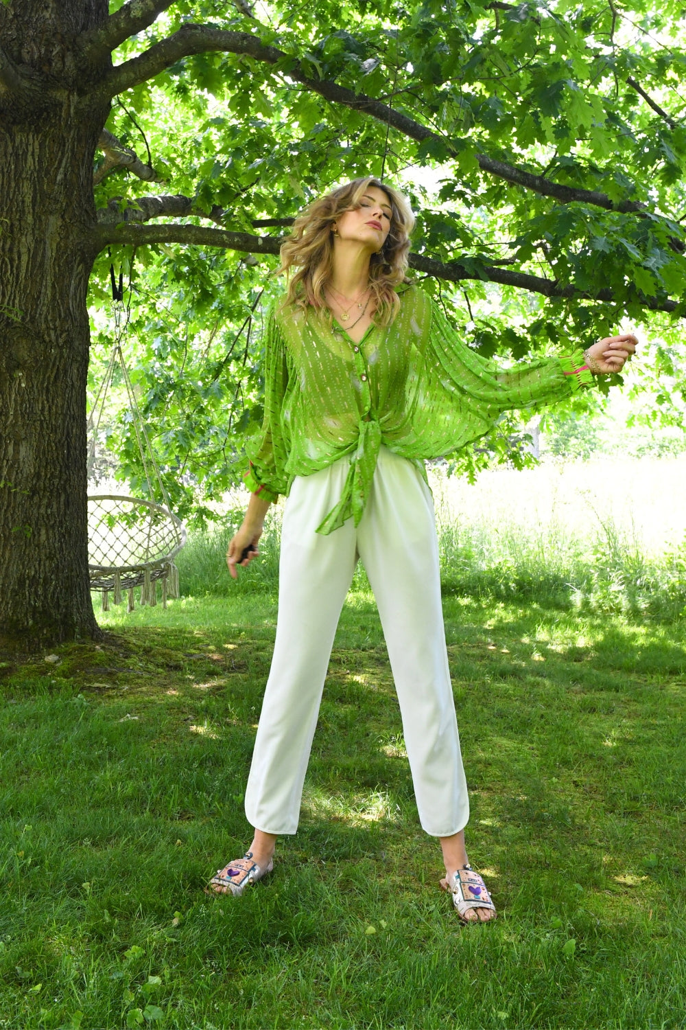 Lime Light Bandhini Kimono Shirt