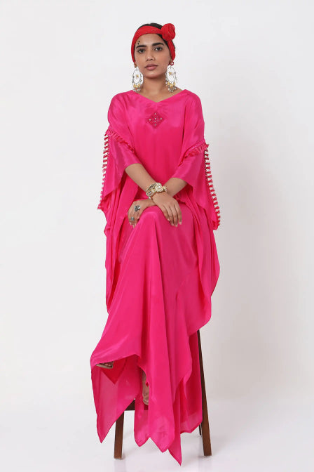 women wear Pink Embroidered Kaftan
