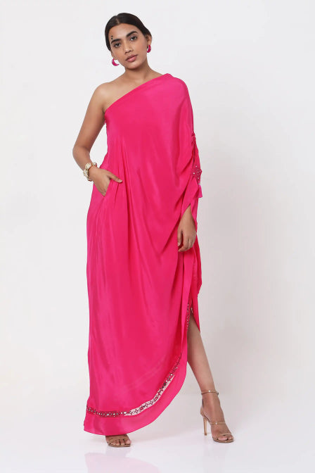 Buy One Shoulder kaftan Dress Formal Pattern Online in India